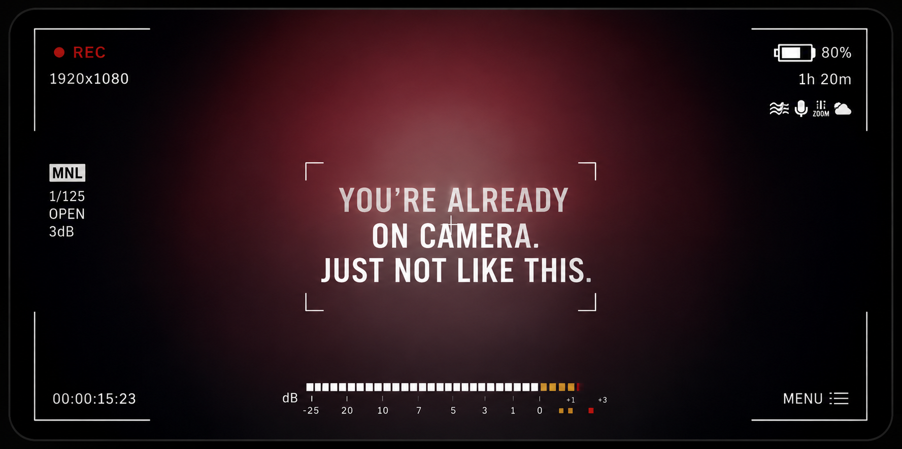You're already on camera